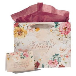 Image of Gift Bag w/ Card LG Landscape Joyous Blessings Isa. 61:3