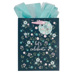 Image of Gift Bag MD Blue/Pink Let’s Celebrate Ps. 107:4