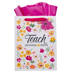 Image of Gift Bag LG Portrait Teacher God is With You Zeph. 3:17