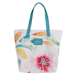 Image of Tote Bag Canvas Pink Daisies Embrace