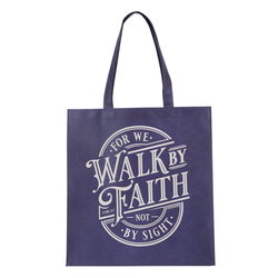 Image of Tote Navy Walk by Faith 2 Cor. 5:7