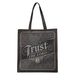 Image of Trust in the Lord Chacoal and Gold Reusable Shopping Tote Bag – Proverbs 3:5