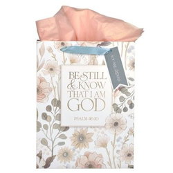 Image of Be Still and Know Peach Meadow Large Gift Bag – Psalm 46:10