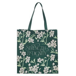 Image of Tote Green Strength & Dignity Proverbs 31:25