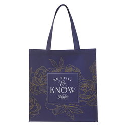 Image of Tote Navy Be Still Ps. 46:10