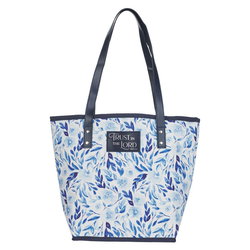 Image of Tote Bag Blue Floral Trust Prov. 3:5