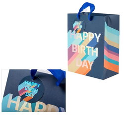 Image of Medium Gift Bag, Navy Bday