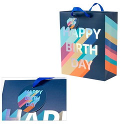 Image of Large Gift Bag, Navy Bday