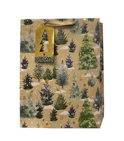 Image of Paper T. Xmas DLX Gift Bag, Trees, Jumbo, 12.2’x16.5’x4.7