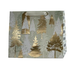 Image of Paper T. Xmas DLX Gift Bag, Gold Tree, Large, 12.2’x10.25’x4.7′
