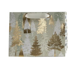 Image of Paper T. Xmas DLX Gift Bag, Snowy Trees, Medium, 9’x7’x4′