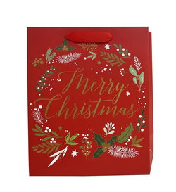 Image of Paper T. Xmas DLX Gift Bag, Merry, Large, 10.25’x12.6’x4.7′