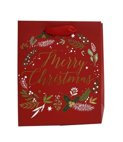 Image of Paper T. Xmas DLX Gift Bag, Merry, Medium, 7x9x4′
