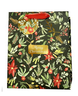 Image of Paper T. Xmas DLX Gift Bag, Large, Hot Stamp, j-hook+ tag