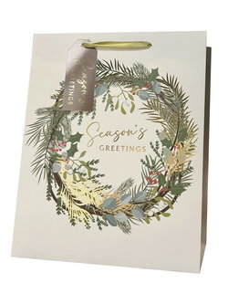 Image of Paper T. Xmas DLX Gift Bag, Jumbo, Hot Stamp, j-hook+ tag