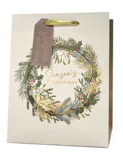 Image of Paper T. Xmas DLX Gift Bag, Large, Hot Stamp, j-hook+ tag