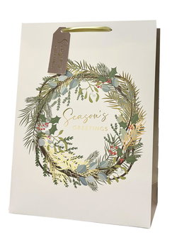 Image of Paper T. Xmas DLX Gift Bag, Medium, Hot Stamp, j-hook+ tag