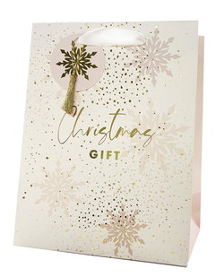 Image of Paper T. Xmas DLX Gift Bag, Medium, Hot Stamp, j-hook+tag+tasse