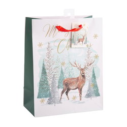 Image of Paper T. Xmas Gift Bag, Medium, Matte, j-hook + tag