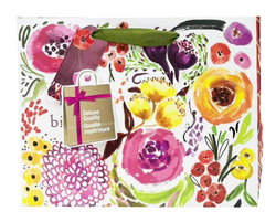 Image of Floral Bday DLX Gift Bag, Horizontal Small