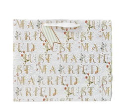 Image of Just Married Gift Bag, Horizontal Large
