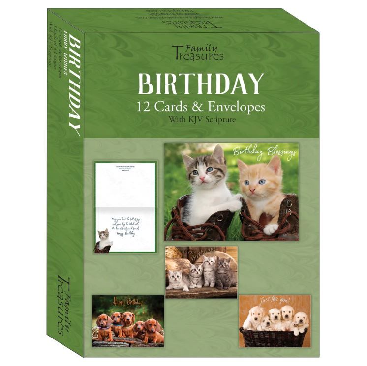 Image of Boxed Birthday Cards – Furry Wishes