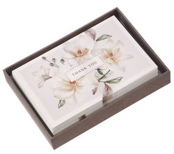 Image of Boxed Cards Thank You White Floral