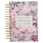 More Precious Pink Floral Wirebound Journal