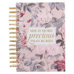 Image of More Precious Pink Floral Wirebound Journal