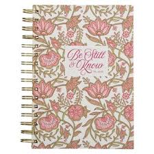 Be Still and Know Pink Spring Wirebound Journal Psalm 46:10