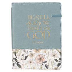 Image of Be Still Teal Meadow Classic Faux Leather Journal