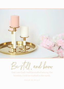 Image of Wrting Tablet Tier Candles Be Still