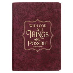 Image of Journal Classic Burgundy With God Matt. 19:26