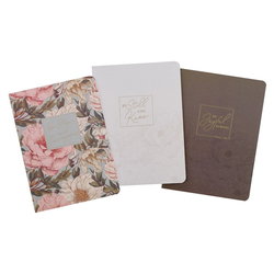 Image of Notebook Set 3pc Strong & Courageous Floral Josh 1:9