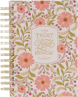 Journal Spiral Coral Floral Those Who Trust In The Lord Isa. 40:31