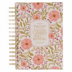 Image of Journal Spiral Coral Floral Those Who Trust In The Lord Isa. 40:31