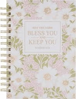Image of Journal Spiral Pink Floral Bless You And Keep You Num. 6:24