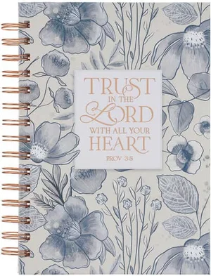 Journal Spiral Blue Floral Trust In the Lord Prov. 3:5