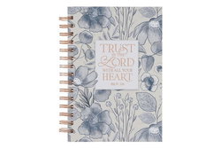 Image of Journal Spiral Blue Floral Trust In the Lord Prov. 3:5
