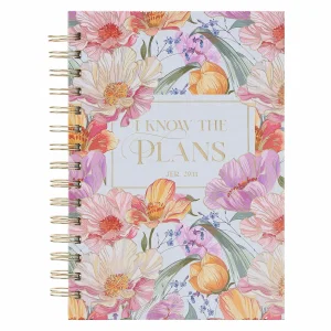Journal Spiral Pink Floral I Know The Plans Jer. 29:11