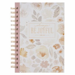 Image of Journal Spiral Dusty Mauve Floral Be Joyful 1 Thess. 5:16