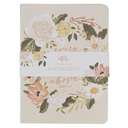 Image of Notebook Set Medium 2pc Cream Green Floral