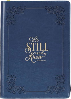 Image of Journal Classic Zip Navy Be Still Ps. 46:10