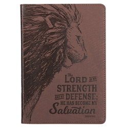Image of Journal Classic Brown My Strength & My Defense Exodus 15:2