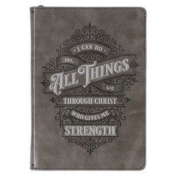 Image of Journal Classic Zip Gray I Can Do All Things Phil. 4:13