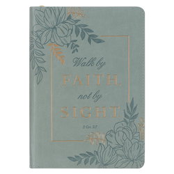 Image of Journal Classic Zip Teal Walk by Faith 2 Cor. 5:7