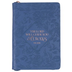 Image of Journal Classic Zip Blue The Lord Will Guide Isa. 58:11