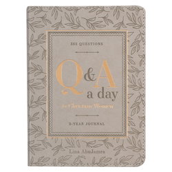 Image of Prompted Faux Leather 3-Year Q & A Journal Taupe