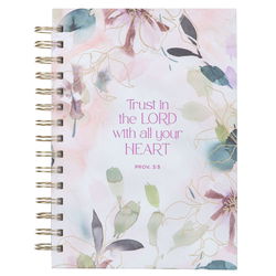 Image of Journal Wirebound Purple Floral Trust in the Lord Prov. 3:5