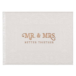 Image of Guest Book White/Gold Mr. & Mrs. Better Together